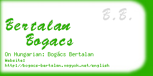bertalan bogacs business card