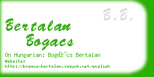 bertalan bogacs business card